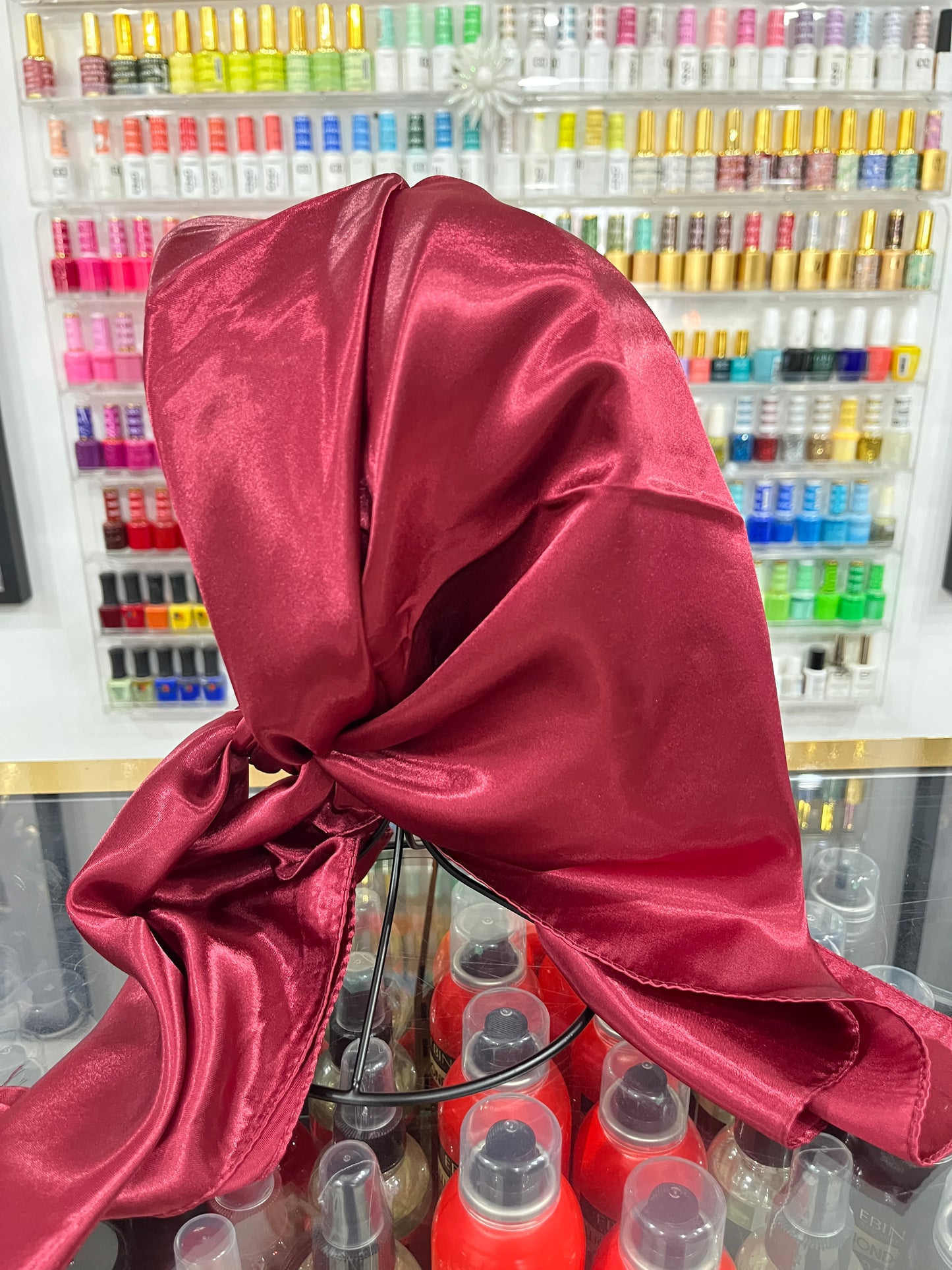 Burgundy Satin Scarf