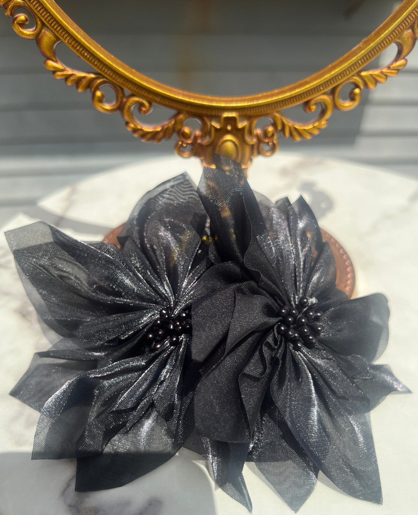 Black Flower Earrings