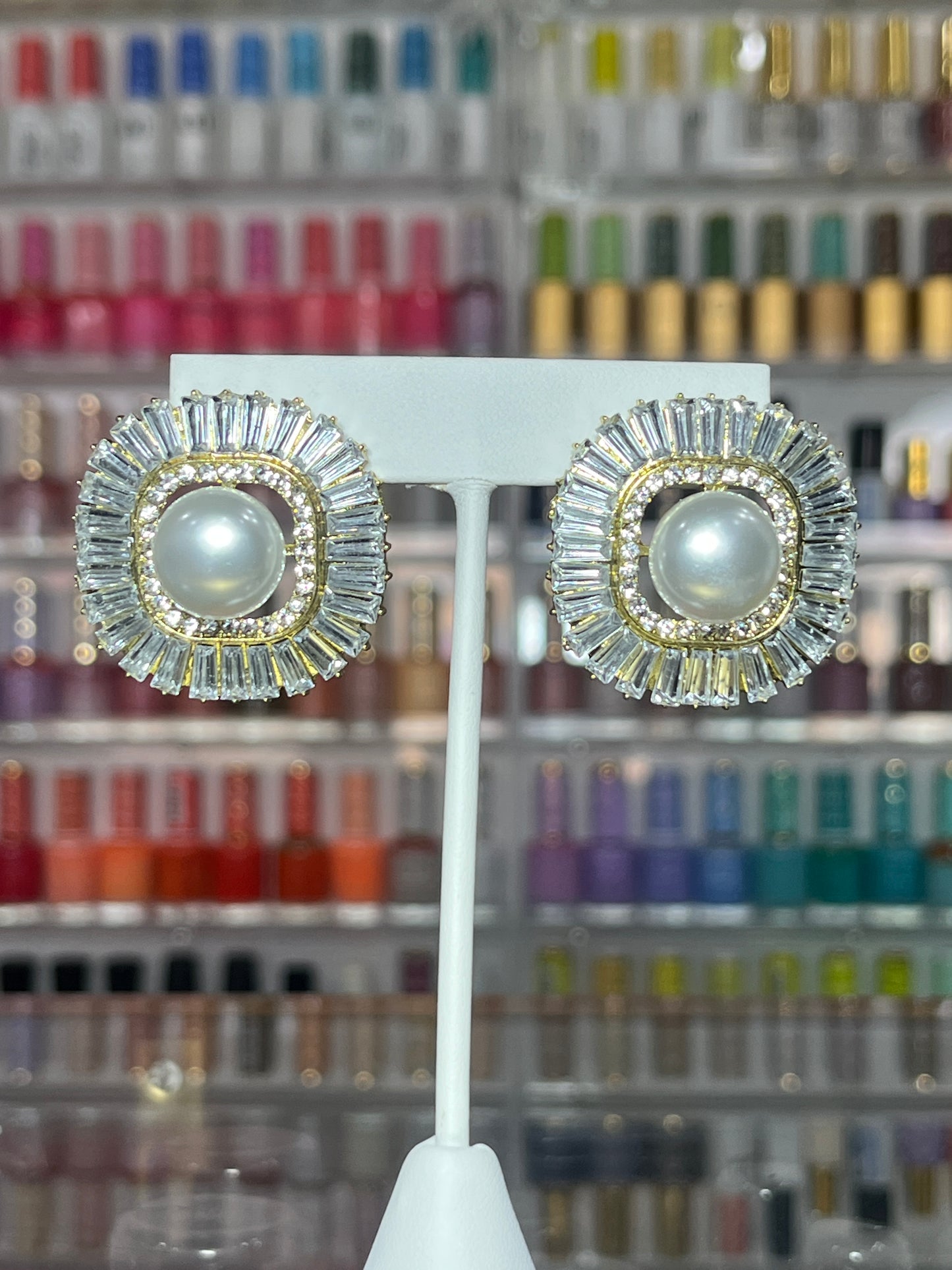 Squared Pearl Studs