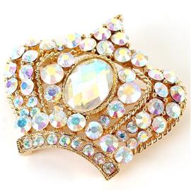 Crystal Crown Brooch