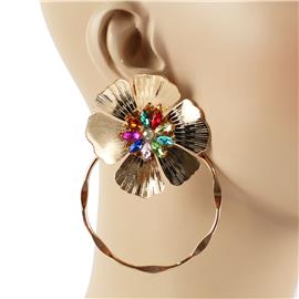 Flower Hoop Earring