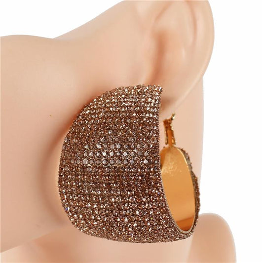 Rhinestones Thick Hoop Earring