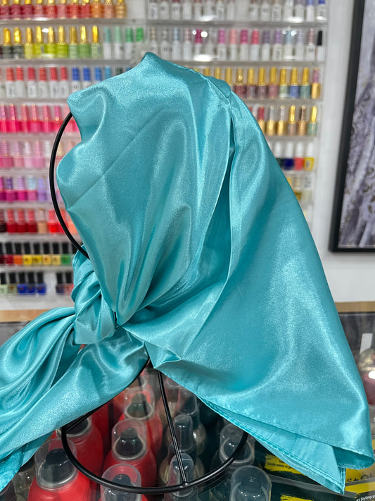 Teal Satin Scarf