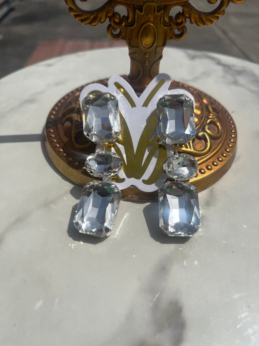 Silver Rhinestone Earrings
