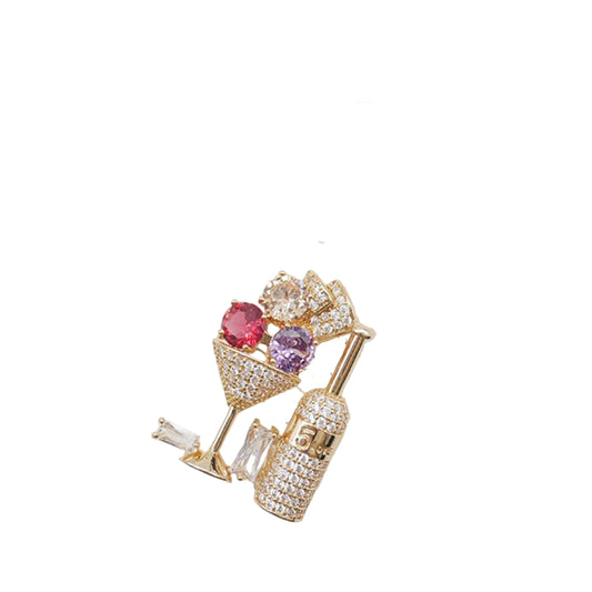 Champagne Glass Brooch