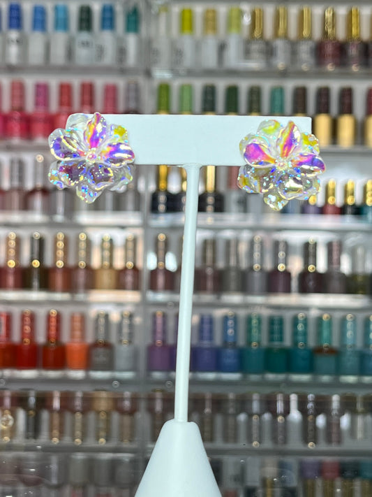 Iridescent Flower Studs