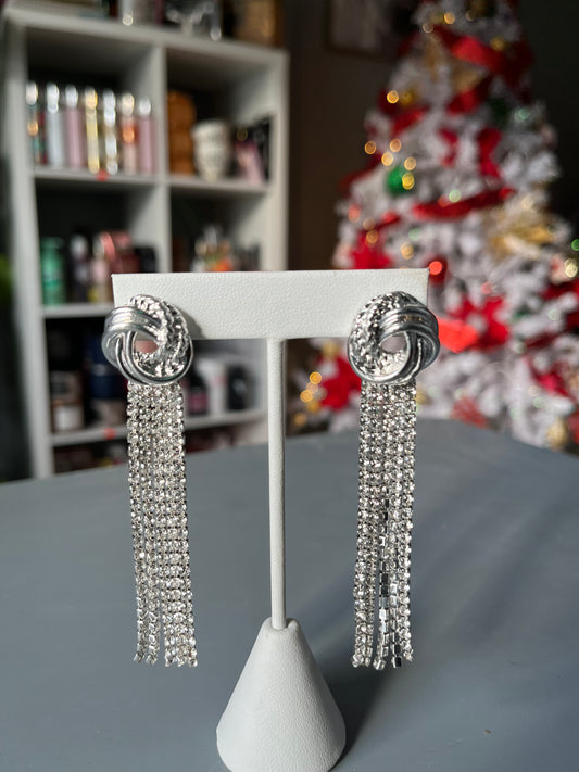 Knot Rhinestone Drop Earring