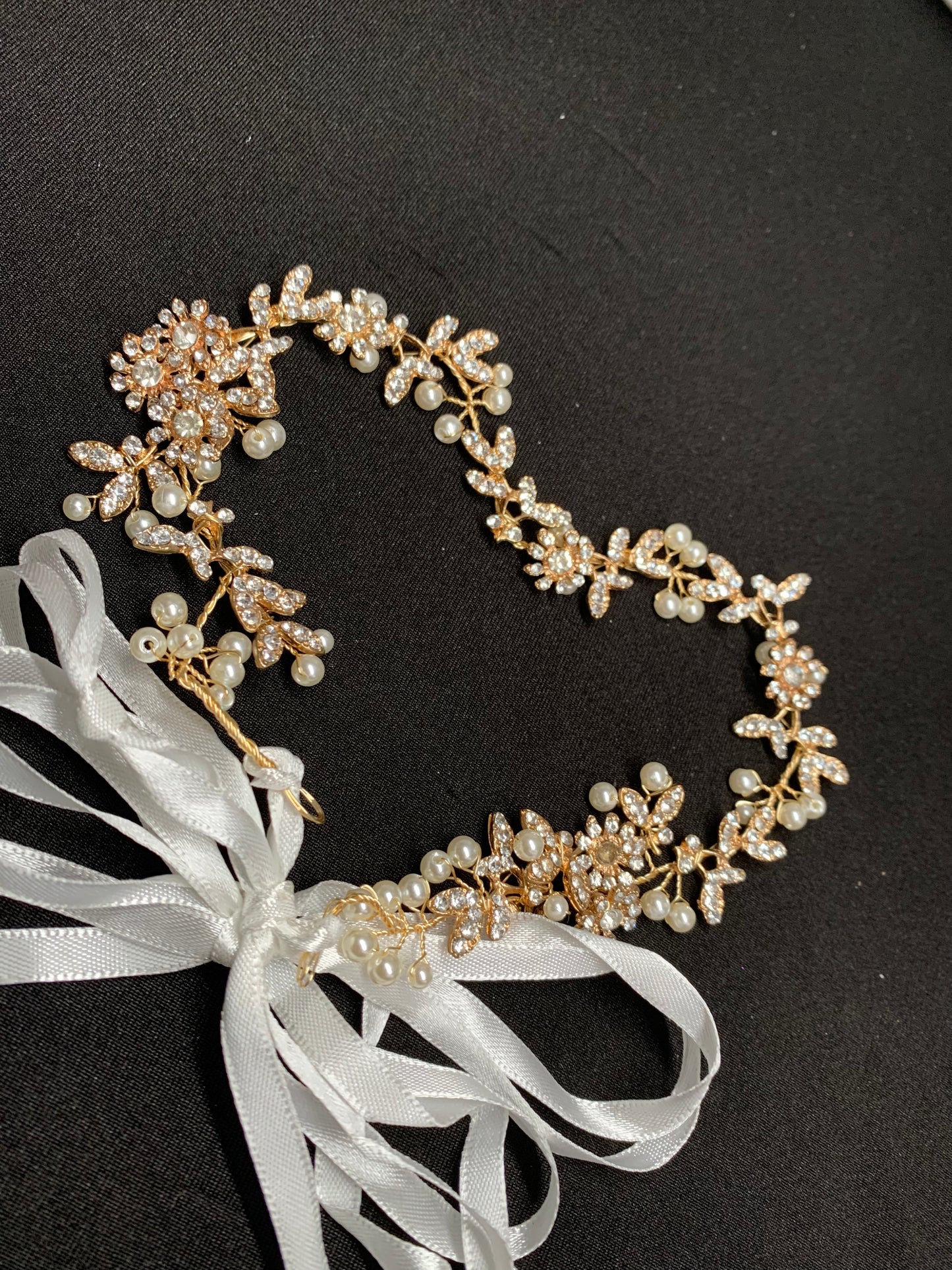 Pearl, Floral Adjustable Hair Piece